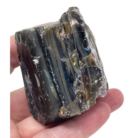 Amber Rootbeer Art Glass Cullet Layered Slag Glass #5L140 - Picture 6 of 7